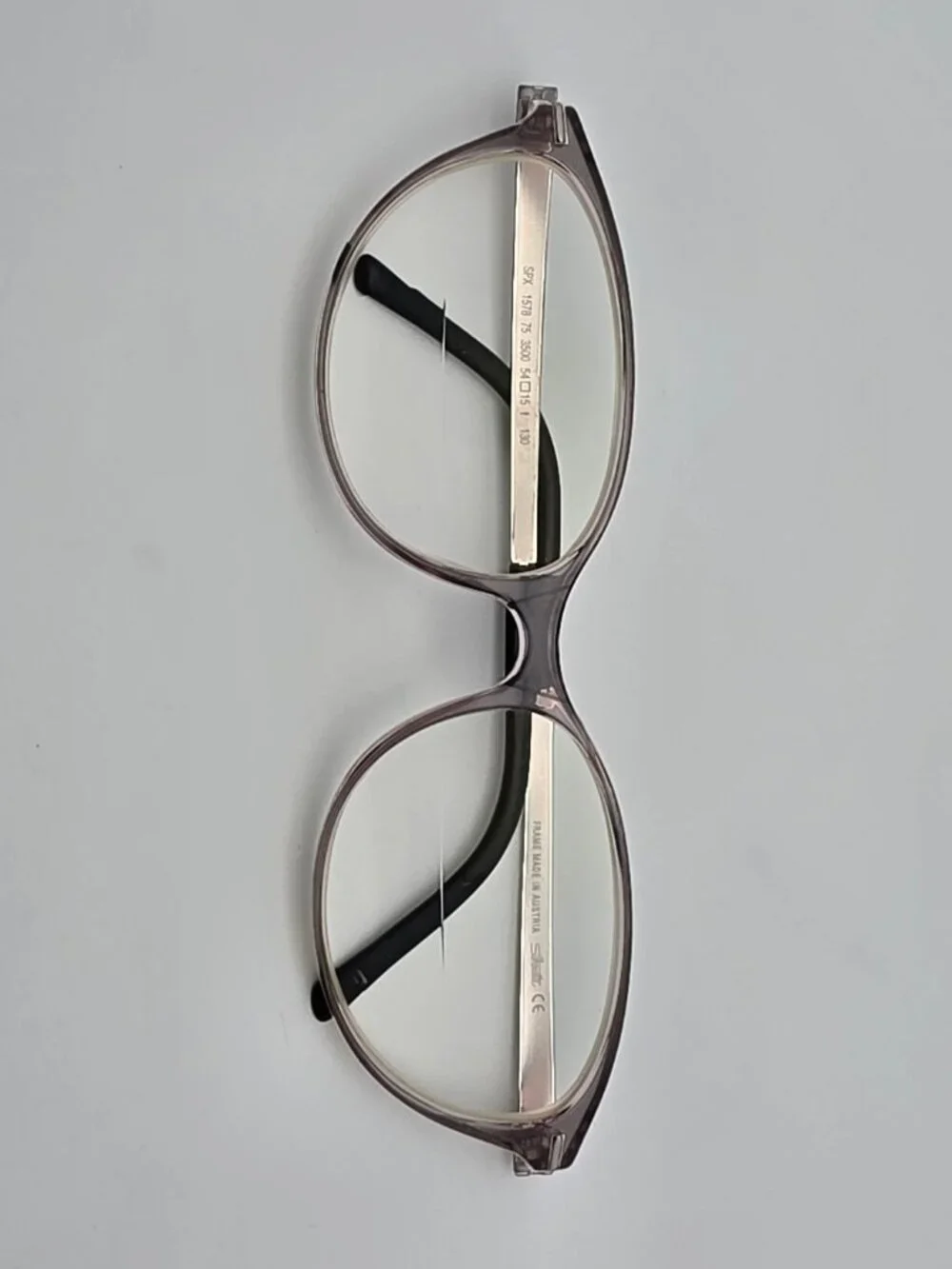 Silhouette SPX 1578 75 3500 Crystal Rose Grey Titanium Cat Eye Eyeglasses Frame